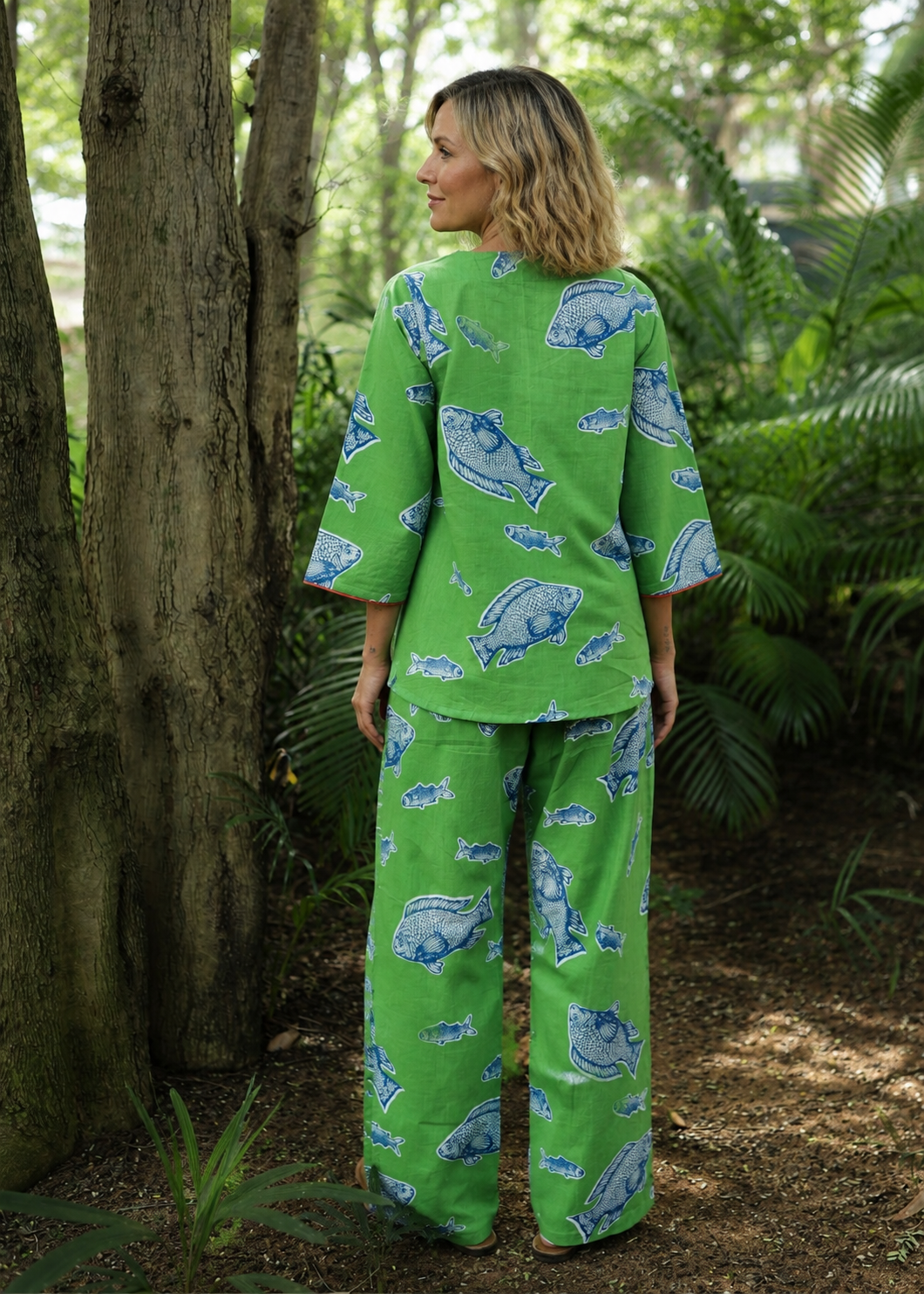 Radha Tunic Set - Green Fish Two Fish