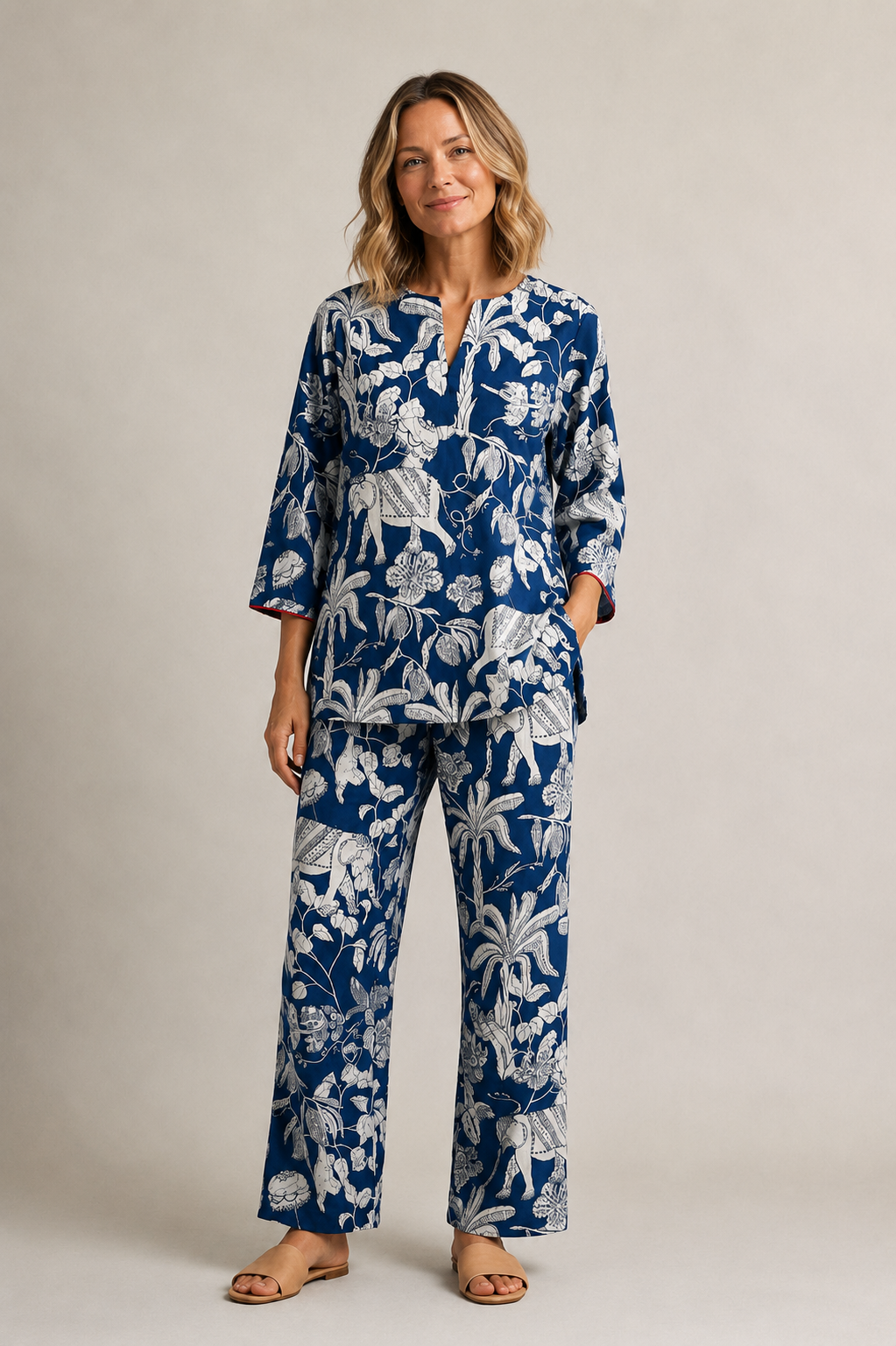 Radha Tunic Set - Blue Jungle Boogie