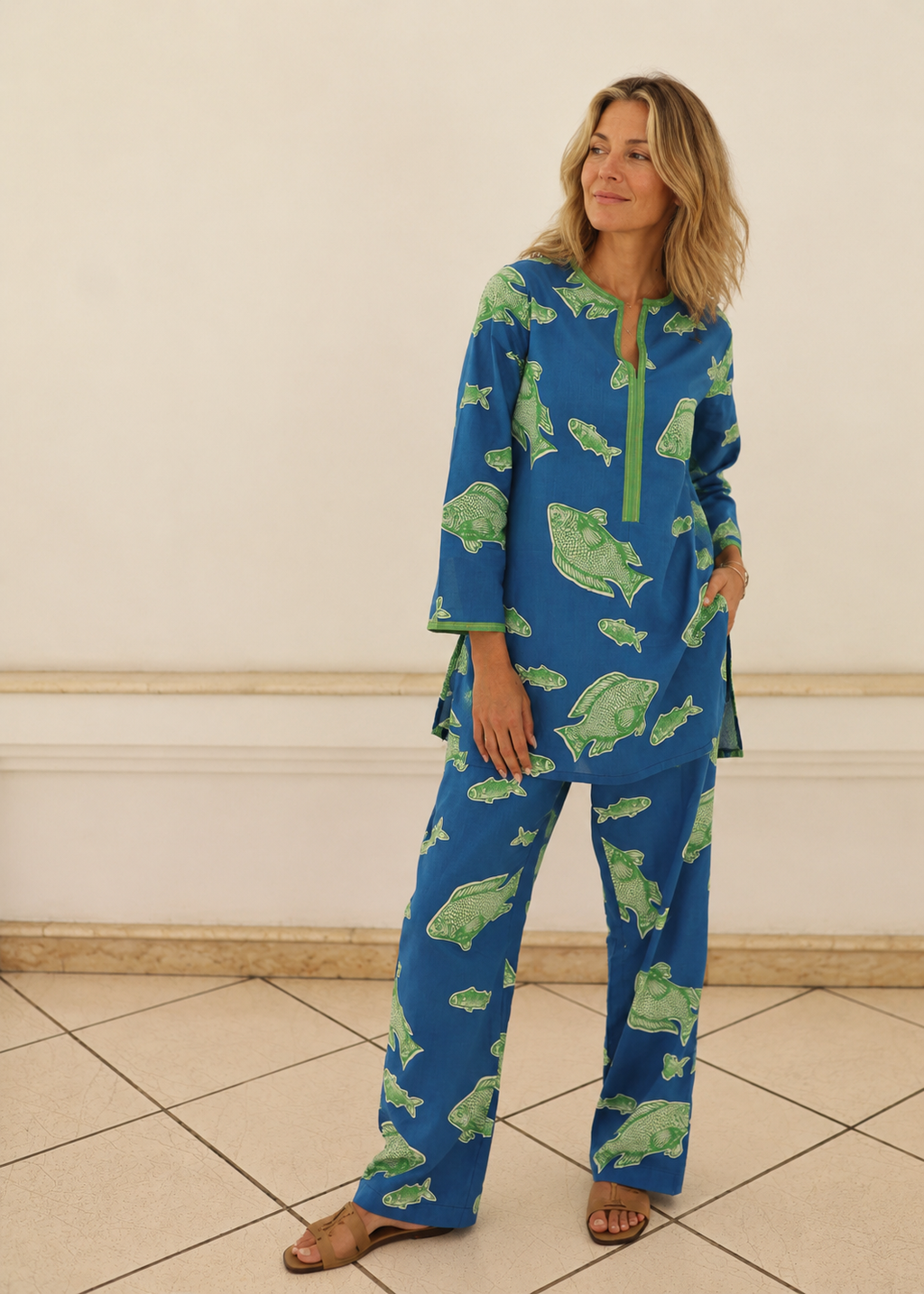 Yashoda Tunic Set - Blue Fish New Fish