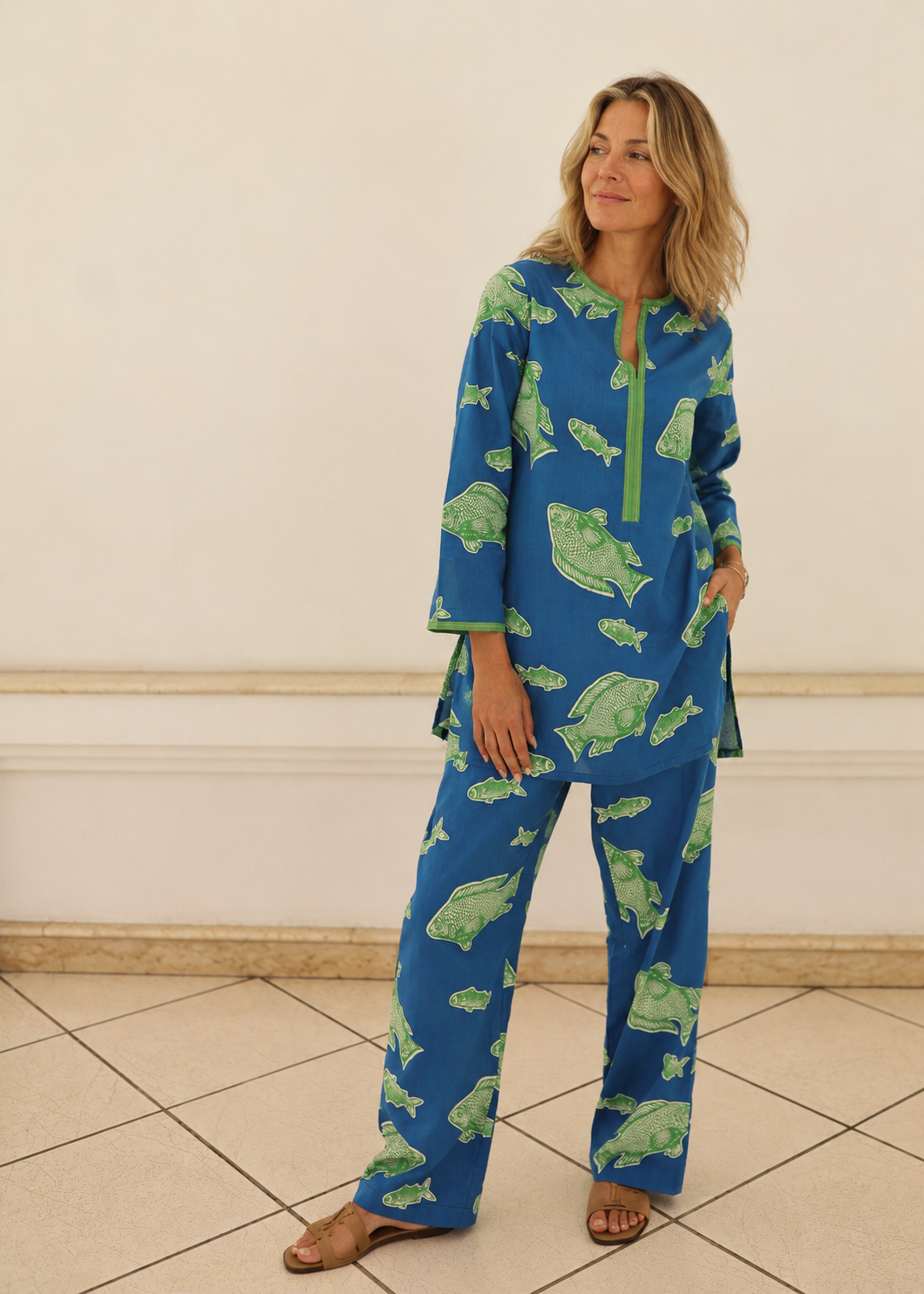 Yashoda Tunic Set - Blue Fish New Fish