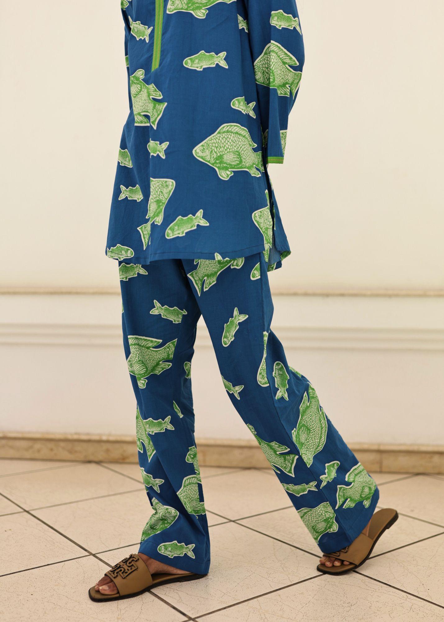Yashoda Tunic Set - Blue Fish New Fish