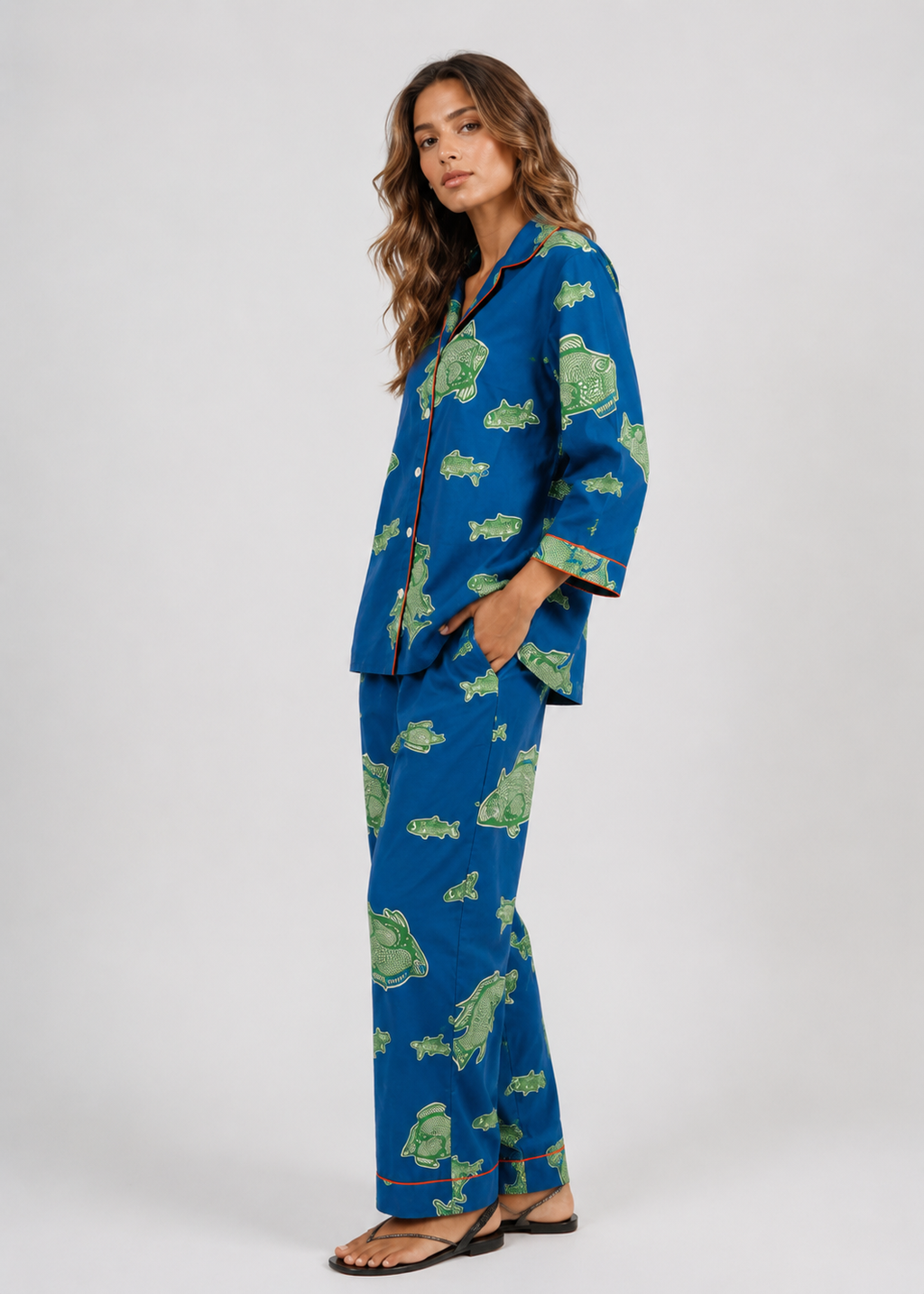 Sharan Boxy PJ set - Blue Fish New Fish