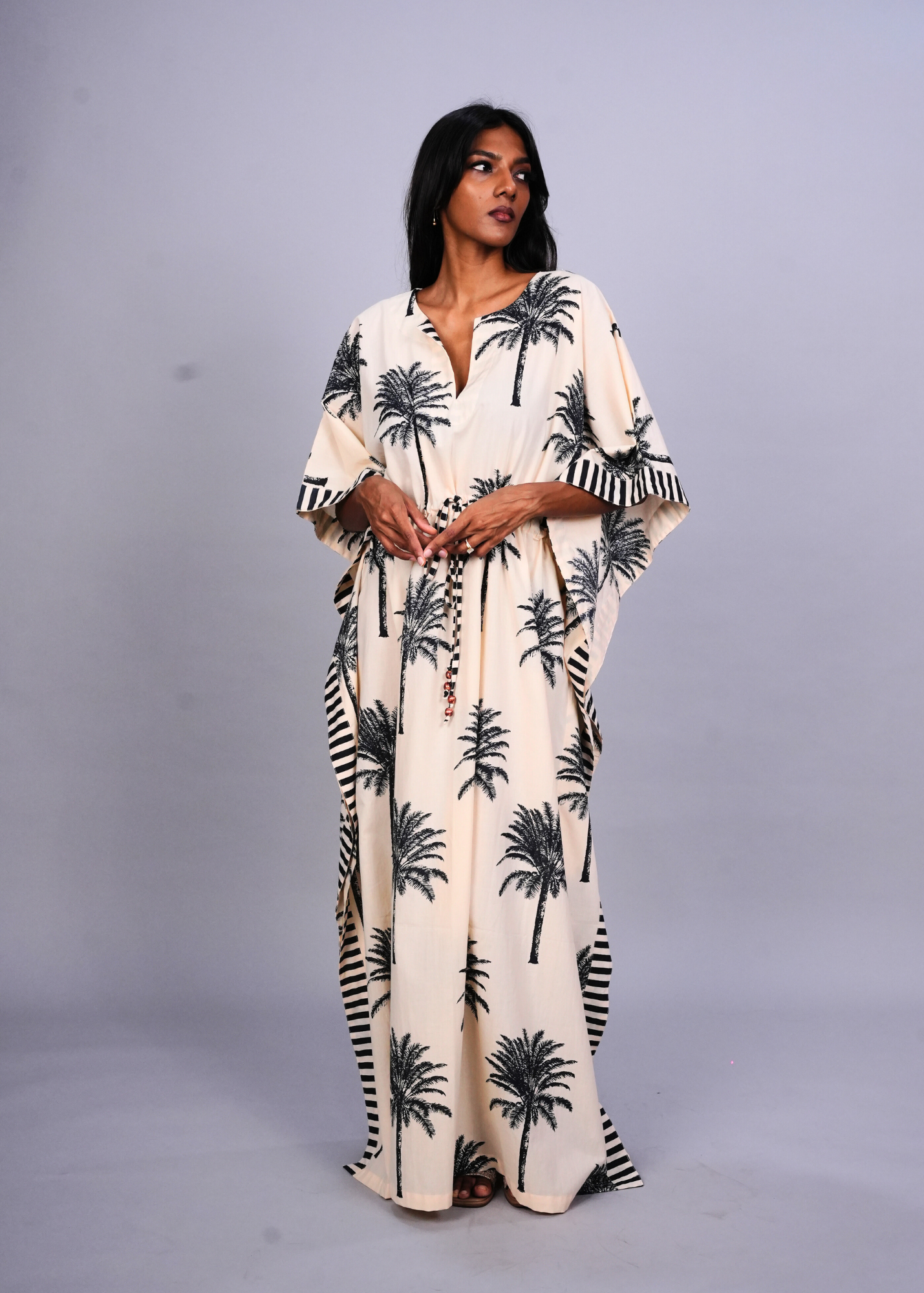 Surya Caftan - White Palms