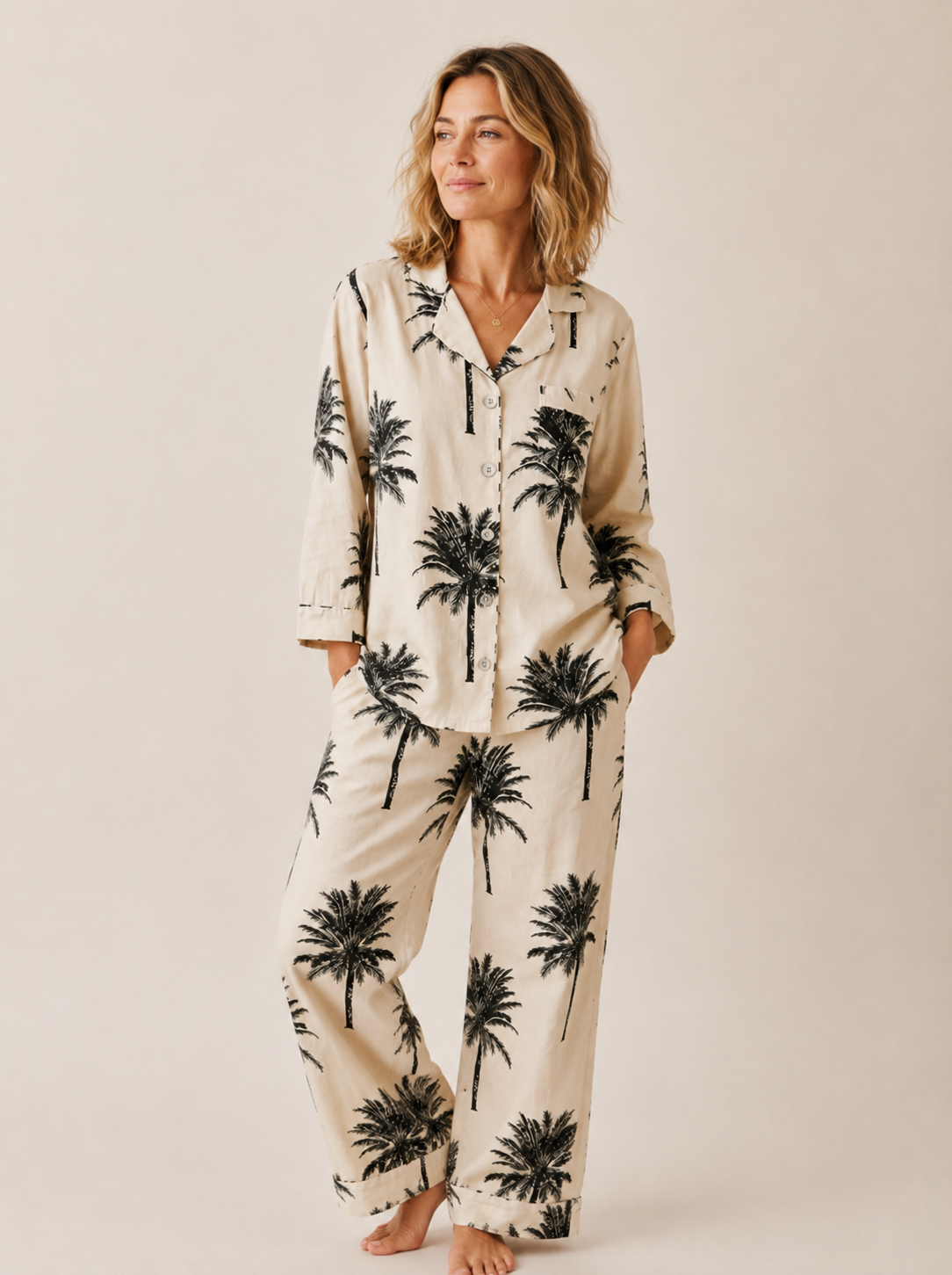 Ela PJ set - White Palms