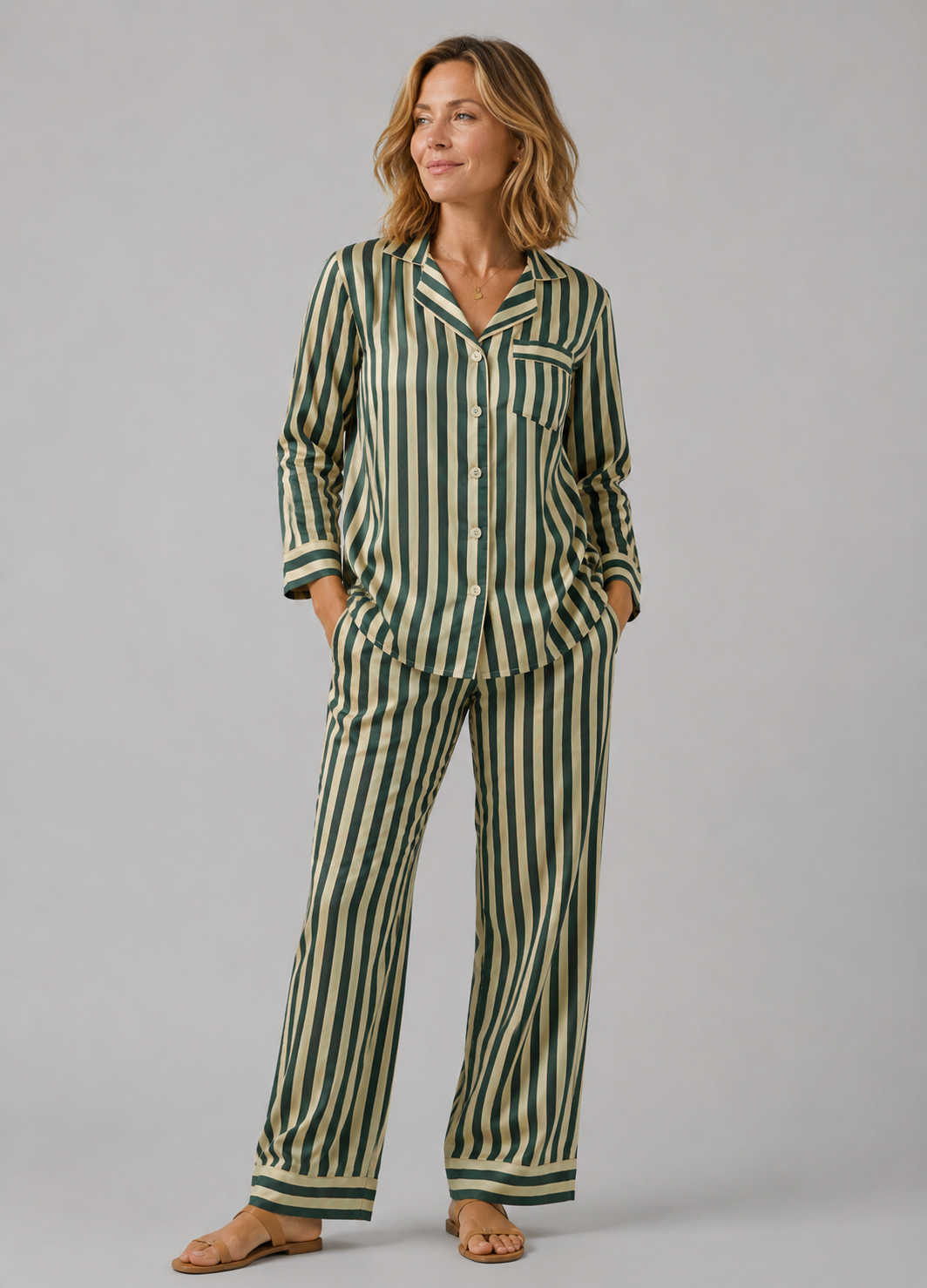 Ela PJ set - Spruce Stripes