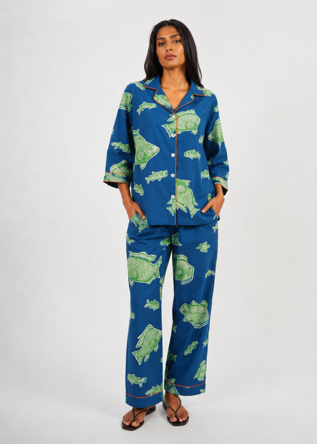Sharan Boxy PJ set - Blue Fish New Fish