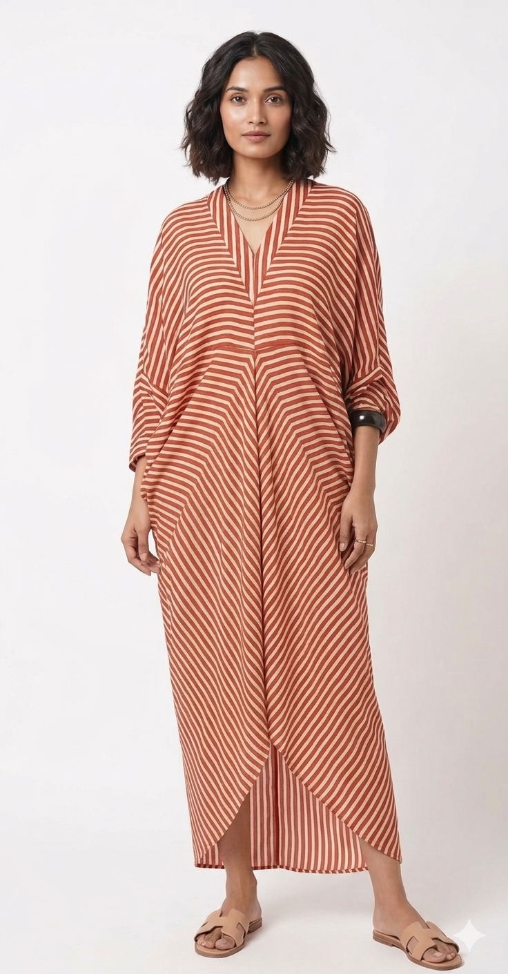 Chandri Kaftan - Red Stripes