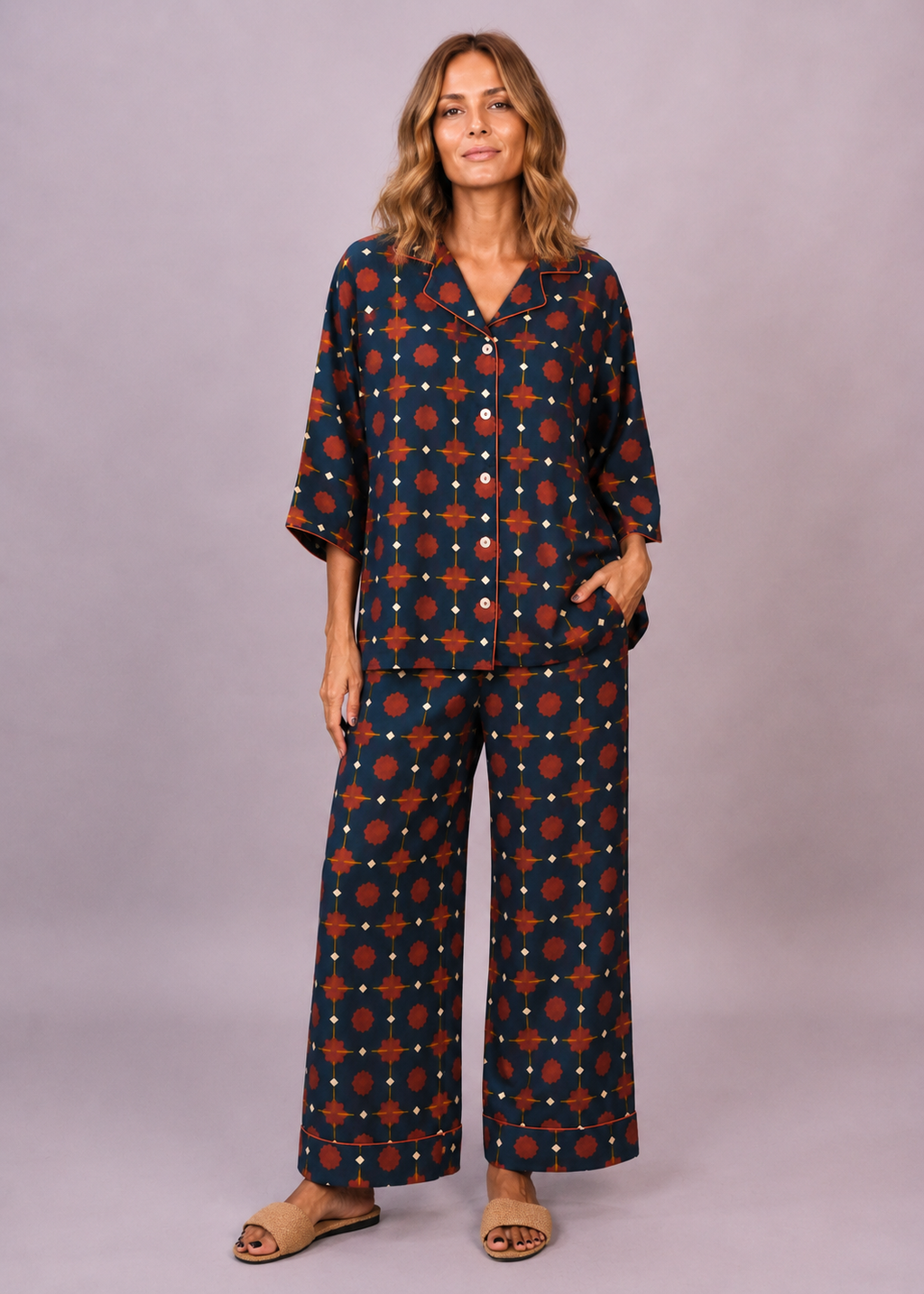 Sharan Boxy PJ Set - Marigold Nights
