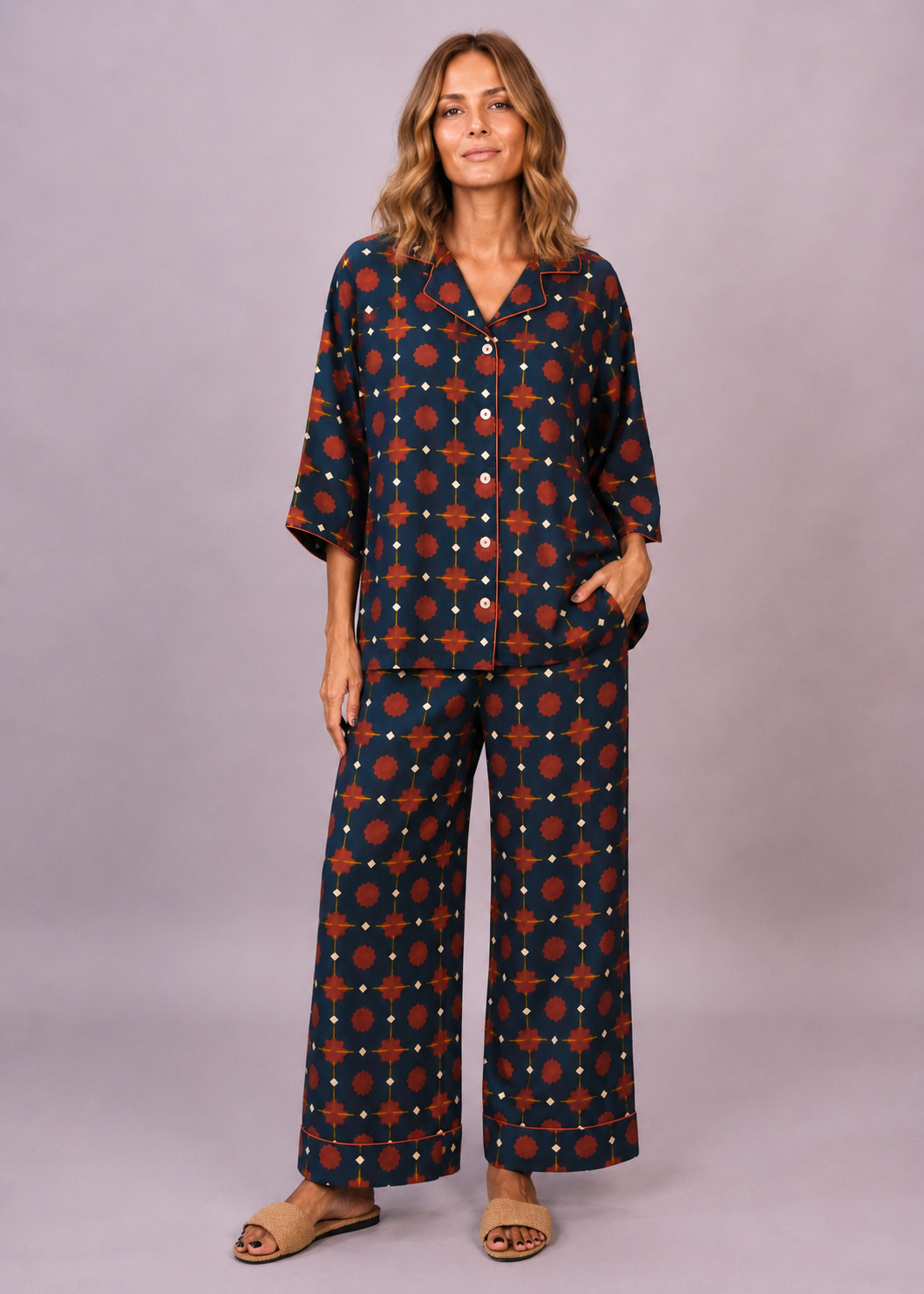 Sharan Boxy PJ Set - Marigold Nights